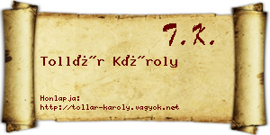 Tollár Károly névjegykártya