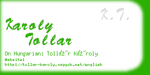 karoly tollar business card
